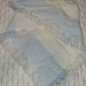 Up Scale Vintage 100% Acrylic Pastel Patchwork Baby Blanket Collectable
